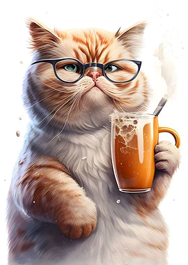 Cute Cat and espresso