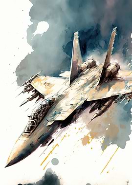 War plane watercolor