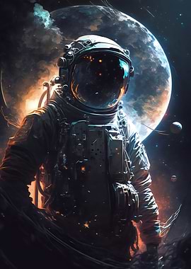 Cosmonaut and planet