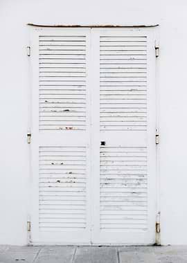 Door white worn abandoned