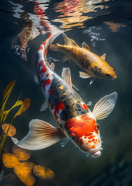 Koi Fish Peaceful Waters