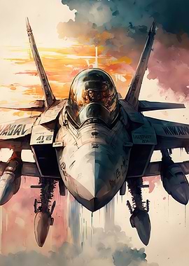 War plane watercolor