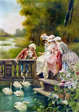 Feeding the swans Zatzka