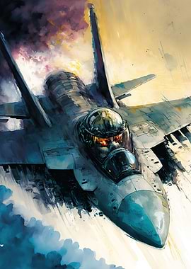 War plane watercolor
