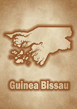 Guinea Bissau map vintage