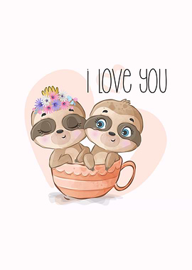 Cute Sloth Love