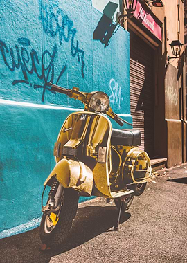 Italian golden Vespa