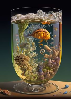 aquarium inside the cup
