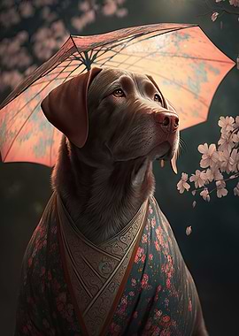 Chocolate Labrador Kimono