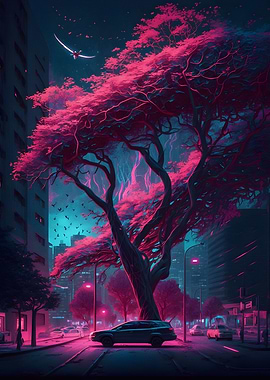 Tree in the middle of town