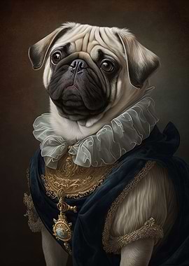 Cute Pug Dog Royal Pet