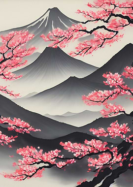 Sumi E Wash Ink Landscape