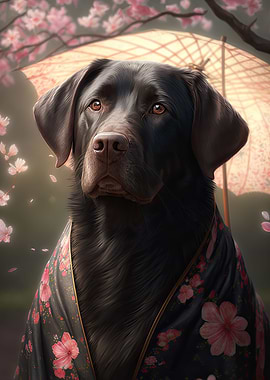 Black Labrador Kimono