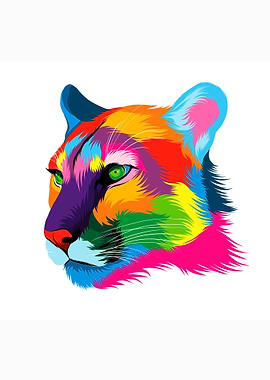 Puma cougar head portrait