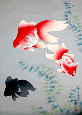 Ukiyo e Goldfishes Ohno
