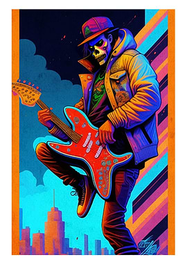 skeleton guitarist