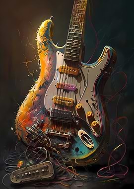 Electric Guitar Oil Paint