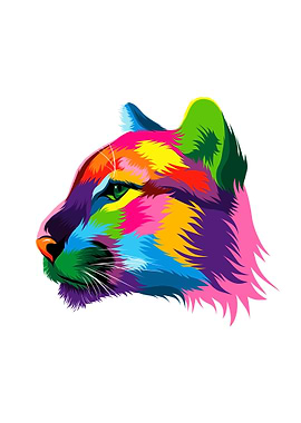 Puma cougar head portrait