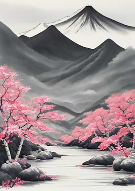 Asian Ink Wash Painting