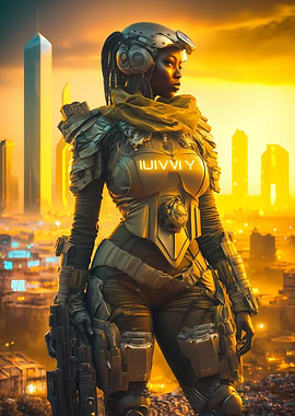 Badass cyberpunk girl