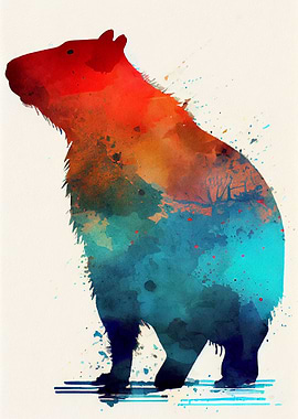 Capybara Watercolor