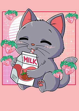 Kawaii Cat Strawberry
