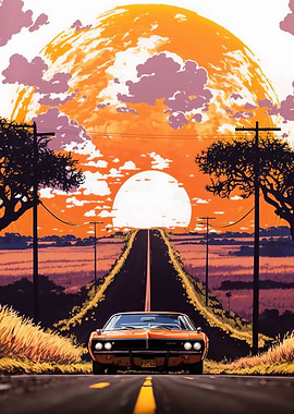 1969 Dodge Charger Sunset