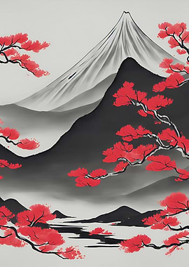 Asian Ink Wash Painting