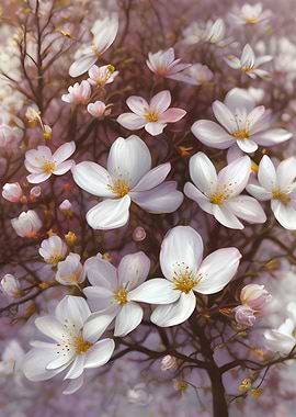 White cherry blossoms