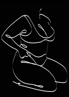 One Line Art Woman