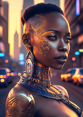 Portrait of golden queen