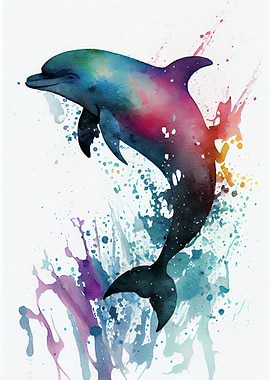 Dolphin Watercolor