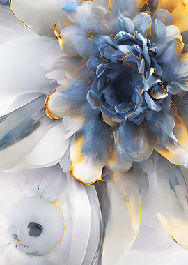 Blue flower abstraction