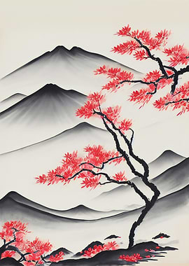 Asian Ink Wash Painting