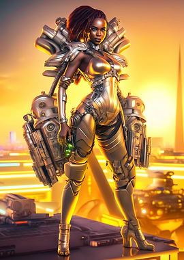 Badass cyberpunk girl