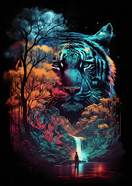 tiger double exposure