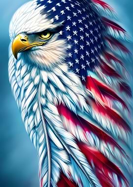 USA Flag Eagle Bird