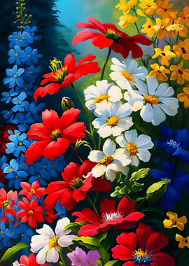 Colorful Flowers Painting