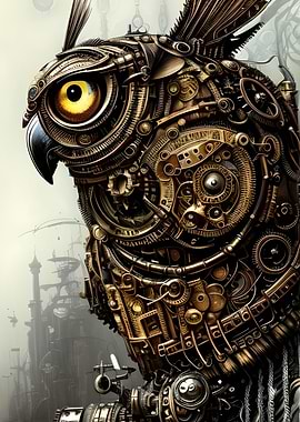 Steampunk Robotic Owl