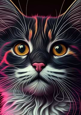 Black Cute Cat Feline