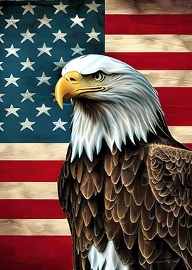 USA Flag with Eagle Bird
