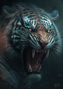 Tiger Roaring Fierce