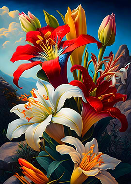 Colorful Flower Lilies