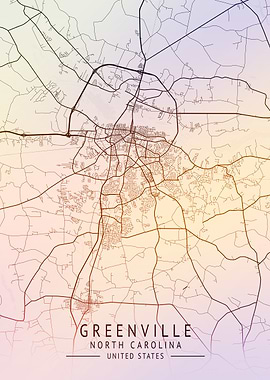 Greenville USA City Map