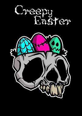 Easter eggs in skull