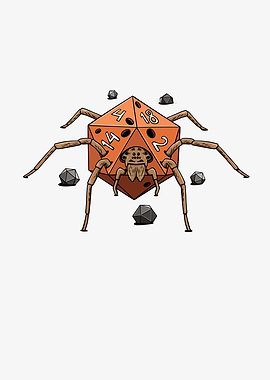 RPG Spider D20 Dice Design