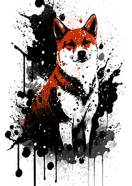 Shiba Inu Ink Portrait