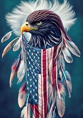 USA Flag Eagle Bird