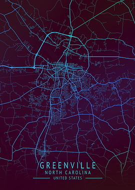 Greenville USA City Map
