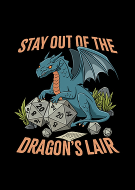 RPG Dragon D20 Dice Design